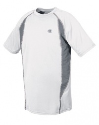 Champion Boys 8-20 Double Dry Colorblock Short Sleeve Tee, White/Smoked Pearl, 8