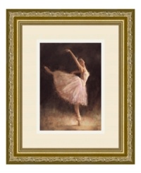 Artist Richard Judson captures the unequivocal grace of ballet in The Passion of Dance. Her arms outstretched and toes perfectly en pointe, this soloist executes a flawless, elegant pose. A lovely accent for the bedroom or living room in a gold, leaf-embossed frame. Artist Richard Judson captures the unequivocal grace of ballet in The Passion of Dance. Her arms outstretched and toes perfectly en pointe, this soloist executes a flawless, elegant pose. A lovely accent for the bedroom or living room in a gold, leaf-embossed frame.
