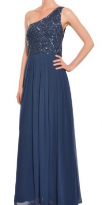 Aidan Mattox One Shoulder Beaded Sequins Chiffon Eve Gown Dress Aidan Mattox One Shoulder Beaded Sequins Chiffon Eve Gown Dress
