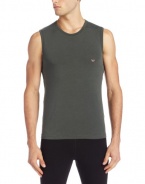 Emporio Armani Men's Basic Stretch Sleeveless Shirt, Alga, Medium