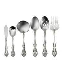 Complete a lavish table setting with the refined Michelangelo hostess set. Meticulously detailed flatware handles with unique traditional styling are durable enough for anytime use in premium stainless steel from Oneida. Complete a lavish table setting with the refined Michelangelo hostess set. Meticulously detailed flatware handles with unique traditional styling are durable enough for anytime use in premium stainless steel from Oneida.