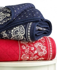 RALPH LAUREN Red HERITAGE ASHLEY Cream Bandana TWIN QUILT RALPH LAUREN Red HERITAGE ASHLEY Cream Bandana TWIN QUILT