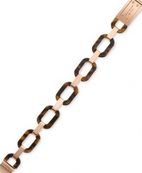 Michael Kors Rose Gold-Tone Tortoise Logo Plaque Link Bracelet Michael Kors Rose Gold-Tone Tortoise Logo Plaque Link Bracelet