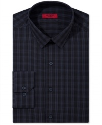 Check into classic office style with this versatile dress shirt from Alfani RED. Check into classic office style with this versatile dress shirt from Alfani RED.