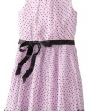 Blush by Us Angels Girls 7-16 Swiss Dot Dress with Lace Trim, Lavender, 8