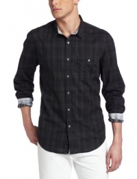 Calvin Klein Jeans Men's Plaid Military Long Sleeve Woven Calvin Klein Jeans Men's Plaid Military Long Sleeve Woven