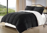 Cozy Beddings 3-Piece Borrego Sherpa/Berber Throw Blanket and Down Alternative Mini Comforter Set, Queen, Black Cozy Beddings 3-Piece Borrego Sherpa/Berber Throw Blanket and Down Alternative Mini Comforter Set, Queen, Black