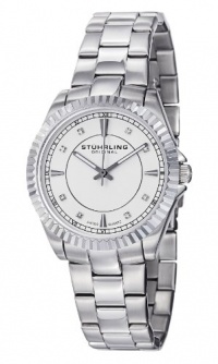 Stuhrling Original Women's 408L.12112 Aquadiver Regatta Lady Marine Swiss Quartz Silver Dial Stainless Steel Bracelet Watch Stuhrling Original Women's 408L.12112 Aquadiver Regatta Lady Marine Swiss Quartz Silver Dial Stainless Steel Bracelet Watch