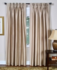 Draw eyes upward with the sumptuous look of pleating upon your window's view. The Providence window panel incorporates an elegant faux silk hand with pinch pleat detailing to offer lustrous texture wherever placed. Lined and interlined for added energy efficiency. Draw eyes upward with the sumptuous look of pleating upon your window's view. The Providence window panel incorporates an elegant faux silk hand with pinch pleat detailing to offer lustrous texture wherever placed. Lined and interlined for added energy efficiency.