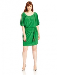 Jessica Simpson Women's Plus-Size Pleated Boat Neck Dress Jessica Simpson Women's Plus-Size Pleated Boat Neck Dress