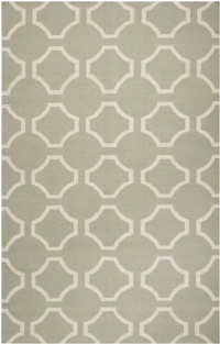 Surya Fallon Jill Rosenwald Geometric Flatweave Area Rug, 5-Feet by 8-Feet, Seafoam/Cream