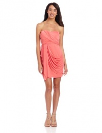 Sequin Hearts by My Michelle Juniors Ruching Strapless Dress, Coral, 9 Sequin Hearts by My Michelle Juniors Ruching Strapless Dress, Coral, 9