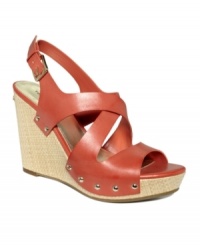 Cinch up your seasonal look with the Morgan sandal by Tommy Hilfiger. The brand's preppy-chic vibe comes alive with a trendy elevated wedge and strappy vamp. Cinch up your seasonal look with the Morgan sandal by Tommy Hilfiger. The brand's preppy-chic vibe comes alive with a trendy elevated wedge and strappy vamp.