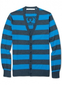 Sean John Mens Cardigan Sweater XX-Large 2XL Big and Tall Blue Gray Stripes Sean John Mens Cardigan Sweater XX-Large 2XL Big and Tall Blue Gray Stripes