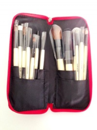 GoBrushes(TM) Professional Full Size Natural Animal Hair Makeup Brushes Set (15)