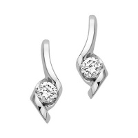 1/3 ct. tw. Diamond Sirena Solitaire Earrings in 14K White Gold
