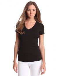 Three Dots Women's Shortsleeve Mid-V Neck Tee