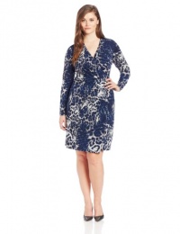 Jones New York Women's Plus-Size Long Sleeve Wrap Dress Jones New York Women's Plus-Size Long Sleeve Wrap Dress