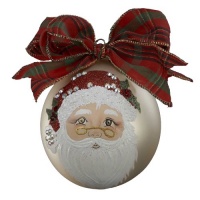 Sarabella Painted Ball with Mr. Santa Design Ornament, 100mm Sarabella Painted Ball with Mr. Santa Design Ornament, 100mm