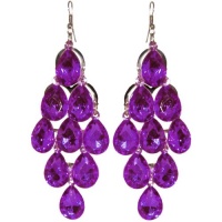 Chandelier Earrings, in Purple with Silver Finish Chandelier Earrings, in Purple with Silver Finish