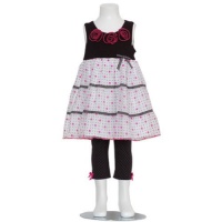 Bonnie Baby Girls Knit Bodice with Mesh Skirt and Capri Bonnie Baby Girls Knit Bodice with Mesh Skirt and Capri