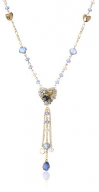Betsey Johnson Hanging Hearts Boost Crystal Cluster Heart Locket Long Pendant Necklace, 26 Betsey Johnson Hanging Hearts Boost Crystal Cluster Heart Locket Long Pendant Necklace, 26