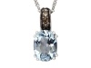 Effy Collection 14k White Gold Diamond And Aquamarine Pendant