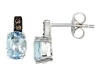 Effy Collection 14k White Gold Brown Diamond And Aquamarine Earrings