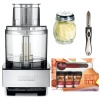 Cuisinart DFP-14BCN 14-Cup Food Processor (Brushed Stainless Steel) + Kamenstein Mini Measuring Spoons Spice Set + Vegetable Peeler Sideways Stainless Steel Finish + Cheese and Spice Shaker (Glass Finish)