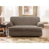 Sure Fit Stretch Pique 3-Piece T Loveseat Slipcover, Taupe