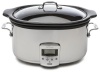 All-Clad 99009 Polished Stainless Steel 6.5-Quart Slow Cooker with Black Ceramic Insert with 26 Hour Max Cycle Time Kitchen Electrics, Silver