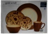 Mikasa Dinnerware Set Gold Scroll 20 Piece Set