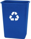 United Solutions Blue Plastic Recycling Wastebasket, 41-Quart