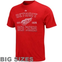 NHL Majestic Detroit Red Wings Arc Big Sizes T-Shirt - Red NHL Majestic Detroit Red Wings Arc Big Sizes T-Shirt - Red