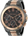 Vince Camuto Women's VC/5157RGTT Swarovski Crystal Accented Gunmetal and Rose Gold-Tone Pyramid Bracelet Watch