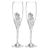 Hortense B. Hewitt Wedding Accessories Sparkling Love Champagne Flutes, Set of 2