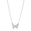 Fossil Butterfly Silver Pendant Necklace, 18