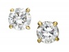 B. Brilliant 18k Gold and Sterling Silver Earrings, Round Cubic Zirconia Studs (1/2 ct. t.w.)