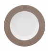 Seychelles Taupe Rim Soup Plate 8.75 by Philippe Deshoulieres