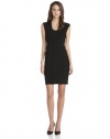 Vince Camuto Women's Cap Sleeve Bondage Dress, Rich Black, Small