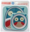 Skip Hop Zoo Melamine Plate and Bowl Set, Owl