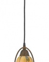 Quoizel CASL1507ML Casanova W, Slender Leaf Glass, 12-Inch Cord, Hung Piccolo Pendant with Slender Leaf Art Glass, Malaga Finish