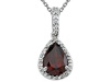 Genuine Garnet Pendant by Effy Collection® in 14 kt White Gold