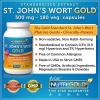 Nutrigold St. John's Wort Gold (European Pharma Grade) (Clinically-proven), 300 mg, 180 veg. capsules