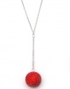Swarovski Holiday Red Pave Crystal Ball Sparkling Pendant Necklace