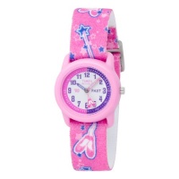 Timex Kids' T7B151 Time Teacher Pink Ballerina Elastic Fabric Strap Watch Timex Kids' T7B151 Time Teacher Pink Ballerina Elastic Fabric Strap Watch