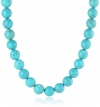 Sterling Silver Turquoise 12mm Bead Necklace, 16+2 Extender