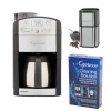 Capresso 465 CoffeeTeam TS 10-Cup Digital Coffeemaker with Conical Burr Grinder + Cuisinart DCG-12BC Grind Central Coffee Grinder + Cleaning Solution