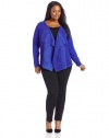 Calvin Klein Women's Plus-Size Flyaway Combo Suede Jacket