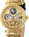 Stuhrling Original Men's 353A.333531 Special Reserve Emperor Magistrate Automatic Skeleton Dual Time Zone Gold Tone Watch